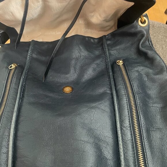 CHRISTOPHER KON HOBO SHOULDER BAG DARK BLUE COLOR - Picture 6 of 11